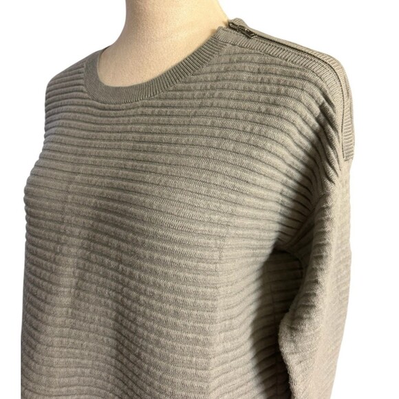 Witchery Womens M Knit Wool Cashmere Blend Gray Drop Shoulder Zipper Sweater - Picture 3 of 8